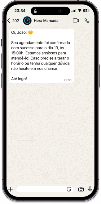 Imagem de um celular com o print do whatsapp